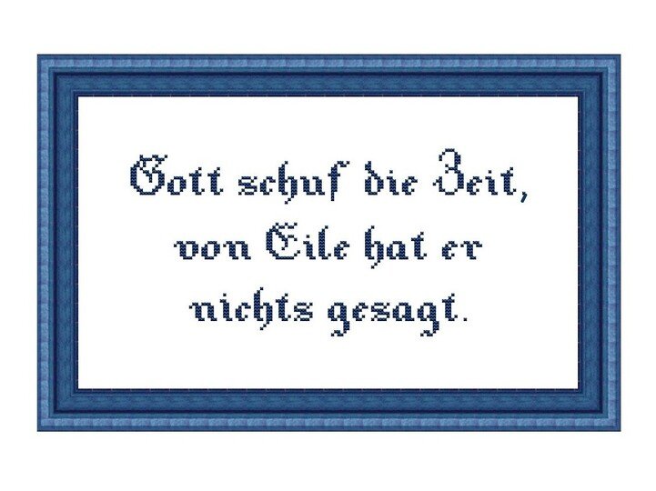 Kreuzstichvorlage "Gott schuf die Zeit" als PDF Download, einfach