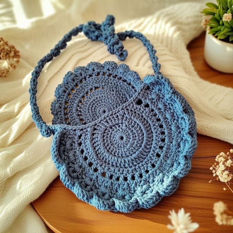 Crochet Half Moon Bag Pattern | Boho Purse PDF + Video Tutorial - Image 12