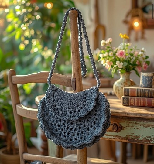 Crochet Half Moon Bag Pattern | Boho Purse PDF + Video Tutorial