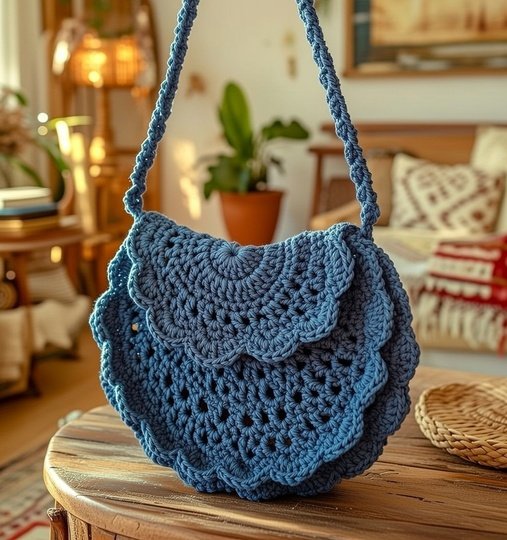 Crochet Half Moon Bag Pattern | Boho Purse PDF + Video Tutorial