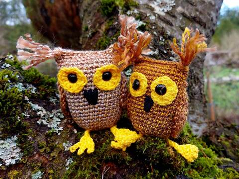 Eule Zizi -Schlüsselanhänger Taschenbaumler oder Kuscheltier Häkelanleitung