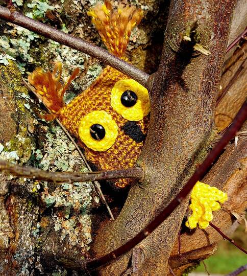 Eule Zizi -Schlüsselanhänger Taschenbaumler oder Kuscheltier Häkelanleitung