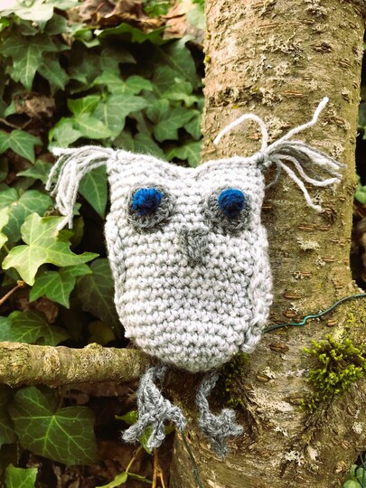 Eule Zizi -Schlüsselanhänger Taschenbaumler oder Kuscheltier Häkelanleitung