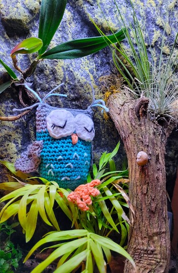 Eule Zizi -Schlüsselanhänger Taschenbaumler oder Kuscheltier Häkelanleitung