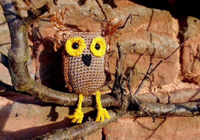 Eule Zizi -Schlüsselanhänger Taschenbaumler oder Kuscheltier Häkelanleitung