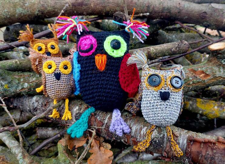 Eule Zizi -Schlüsselanhänger Taschenbaumler oder Kuscheltier Häkelanleitung