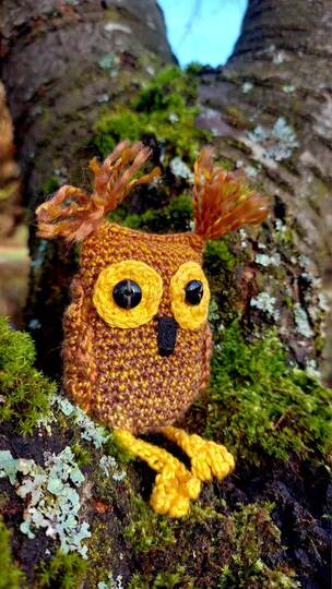 Eule Zizi -Schlüsselanhänger Taschenbaumler oder Kuscheltier Häkelanleitung