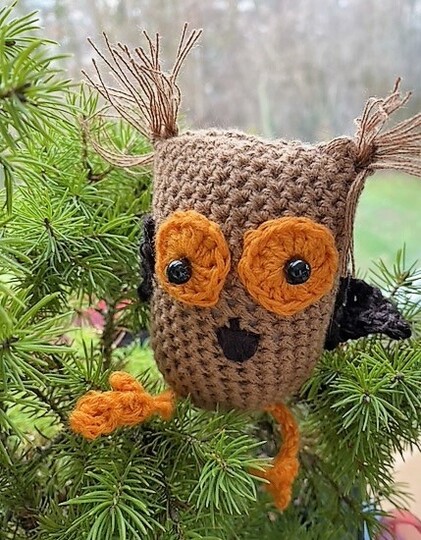 Eule Zizi -Schlüsselanhänger Taschenbaumler oder Kuscheltier Häkelanleitung