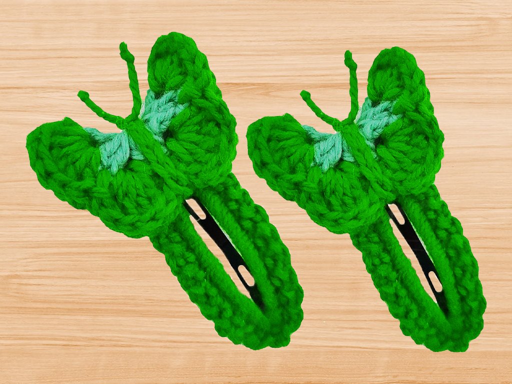 A crochet butterfly hair clip pattern - Image 2