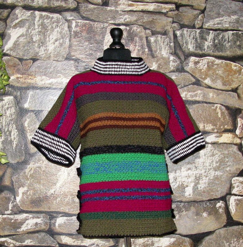 Häkelanleitung Halb Poncho Halb Pullover Figur-Schmeichler aus Wollreste - Bild 11