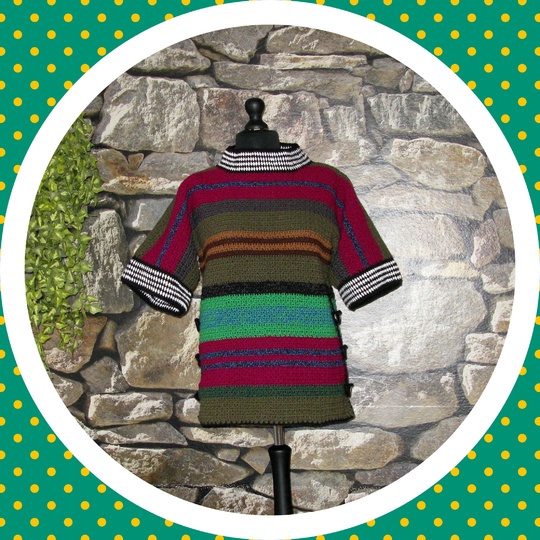 Häkelanleitung Halb Poncho Halb Pullover Figur-Schmeichler aus Wollreste