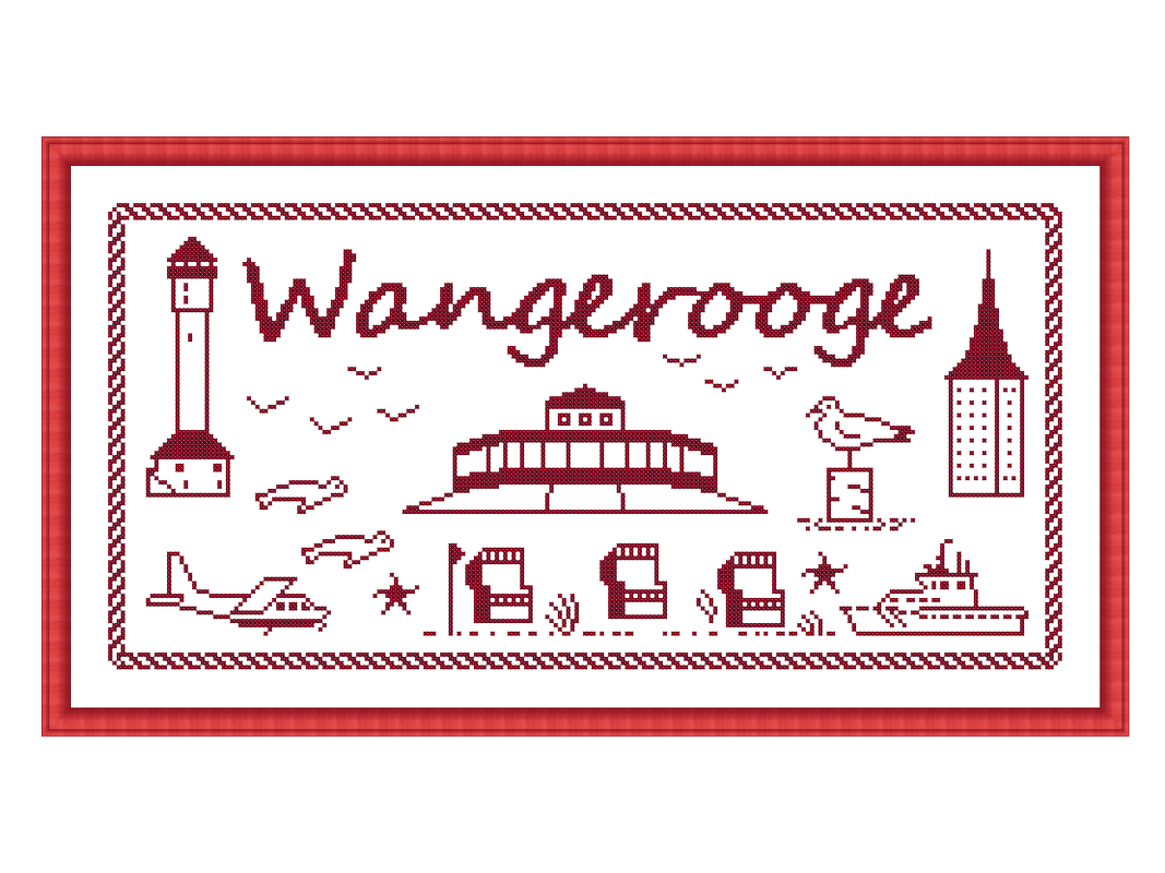 Kreuzstichvorlage Mustertuch Wangerooge als PDF Download für "Inselkinder" - Bild 2