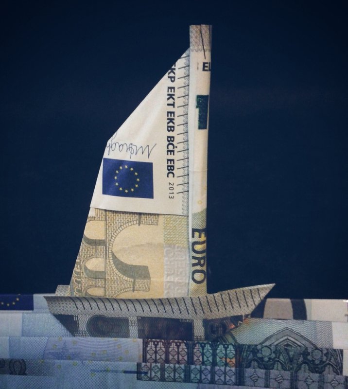 Origami Geldschein Segelschiff (*)