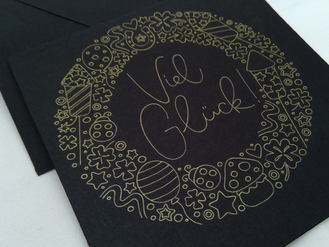 Single Line Viel Glück Plotterdatei SVG DXF FCM