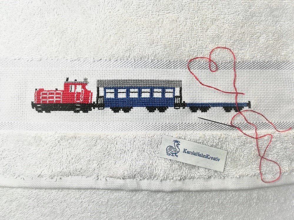 Kreuzstichvorlage Inselbahn Wangerooge, Eisenbahn, Lokomotive - Bild 2