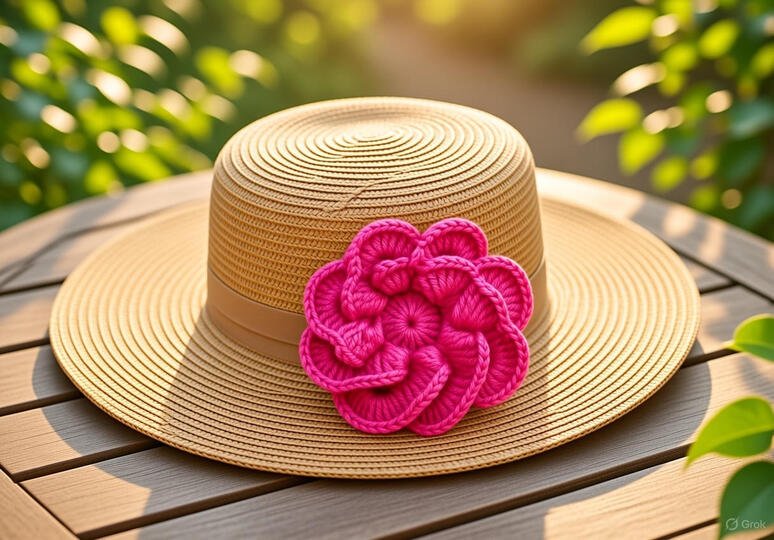 3D Crochet Flower – Rose Brooch Tutorial PDF (Easy Step-by-Step)