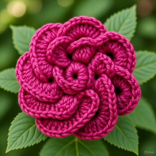3D Crochet Flower – Rose Brooch Tutorial PDF + Video Tutorial English Only