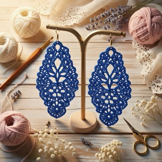 Crochet Leaf Earrings Pattern – PDF + Video Tutorial for Beginners
