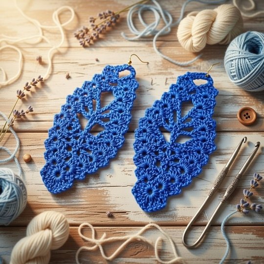 Häkelanleitung Blatt-Ohrringe – PDF + Video Tutorial für Anfänger