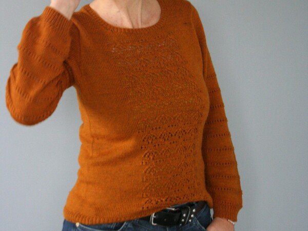 Just After Sunset knitting pattern for a sweater in 7 sizes
