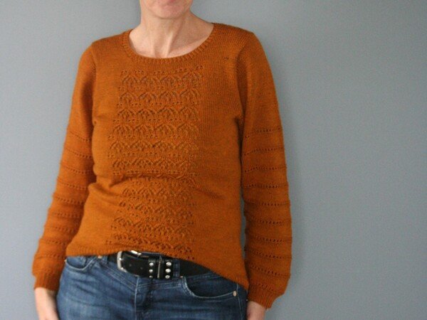 Just After Sunset knitting pattern for a sweater in 7 sizes