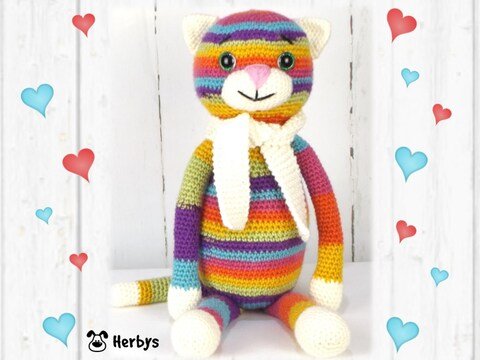 Häkelanleitung Katze "Rainbow"