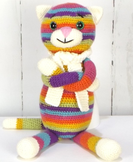 Häkelanleitung Katze "Rainbow"