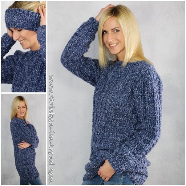 Häkelanleitung für Pullover + BONUS Stirnband | Häkelpulli Karuso #1 - Bild 3