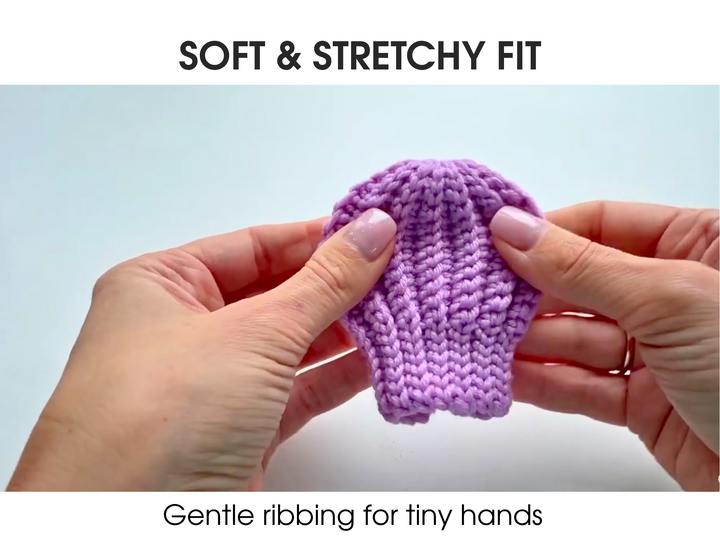 Crochet baby mittens pattern, warm thumbless winter mittens newborn baby