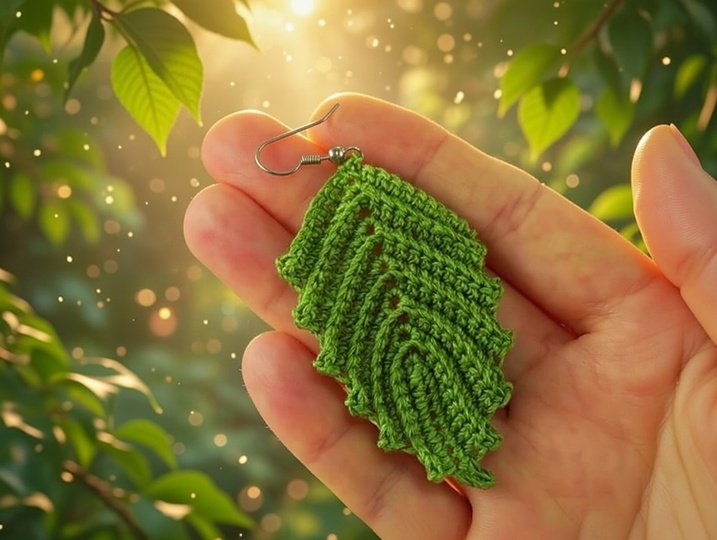 Crochet Leaf Earrings Pattern • Boho Jewelry PDF + Video Tutorial