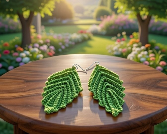Crochet Leaf Earrings Pattern • Boho Jewelry PDF + Video Tutorial