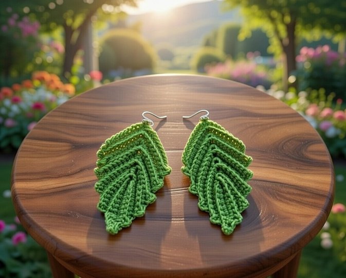 Crochet Leaf Earrings Pattern • Boho Jewelry PDF + Video Tutorial