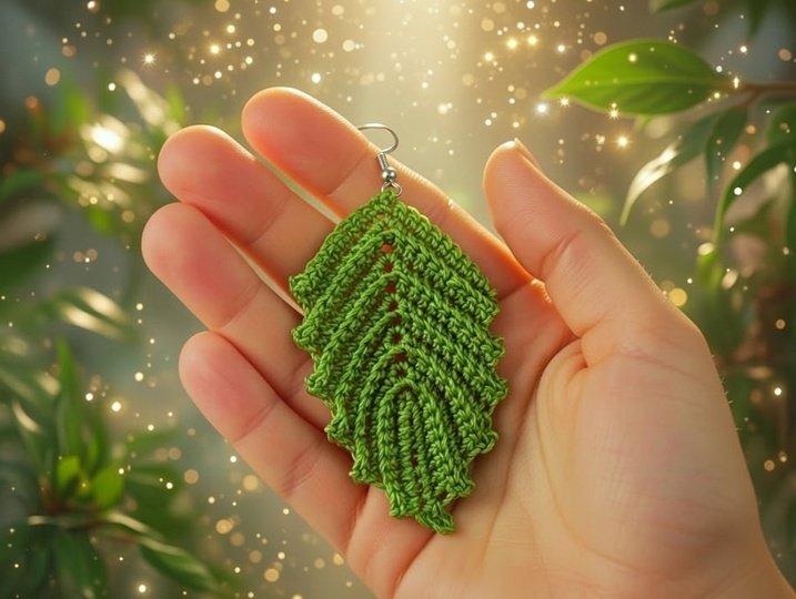 Crochet Leaf Earrings Pattern • Boho Jewelry PDF + Video Tutorial