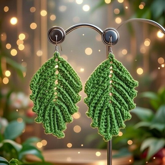 Crochet Leaf Earrings Pattern • Boho Jewelry PDF + Video Tutorial