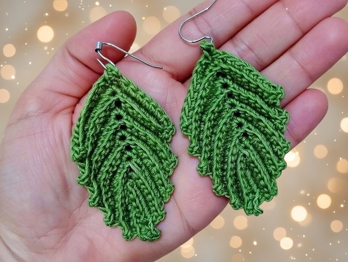 Crochet Leaf Earrings Pattern • Boho Jewelry PDF + Video Tutorial