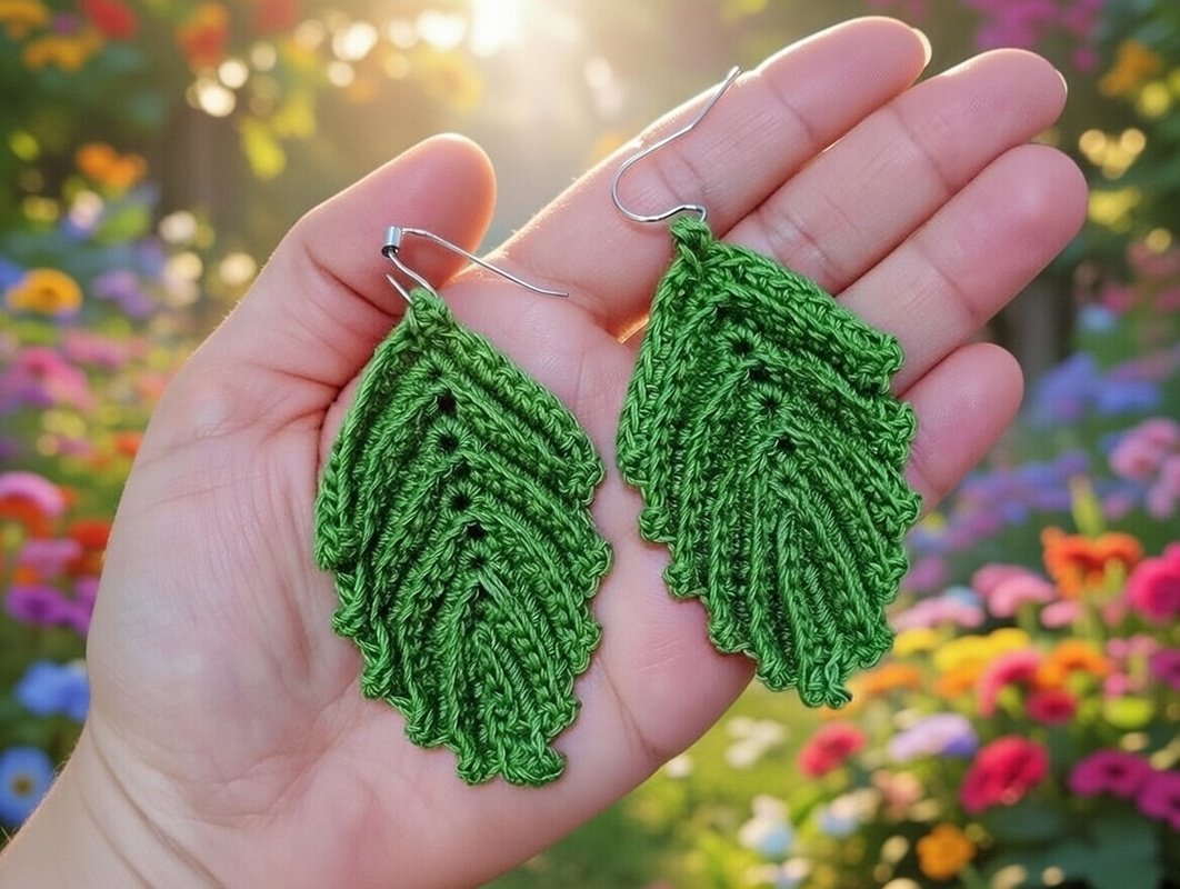 Häkelanleitung Blatt-Ohrringe • Boho Schmuck PDF + Video - Bild 4