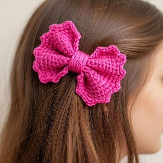 Crochet Bow Pattern PDF with Photo Tutorial & Video Tutorial
