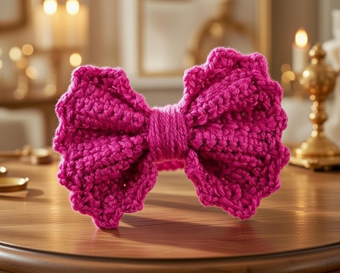 Crochet Bow Pattern PDF with Photo Tutorial & Video Tutorial