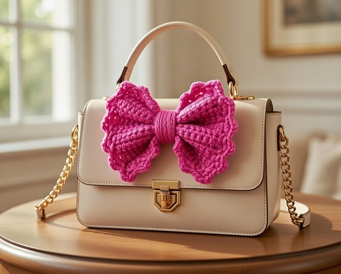 Crochet Bow Pattern PDF with Photo Tutorial & Video Tutorial