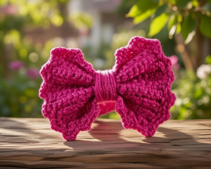 Crochet Bow Pattern PDF with Photo Tutorial & Video Tutorial