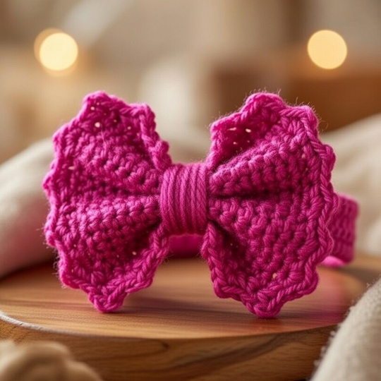 Crochet Bow Pattern PDF with Photo Tutorial & Video Tutorial