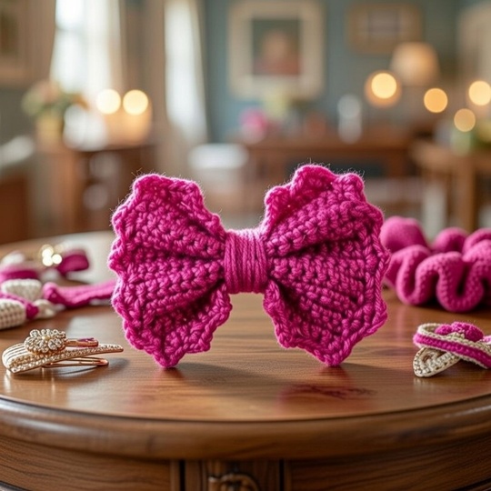 Crochet Bow Pattern PDF with Photo Tutorial & Video Tutorial