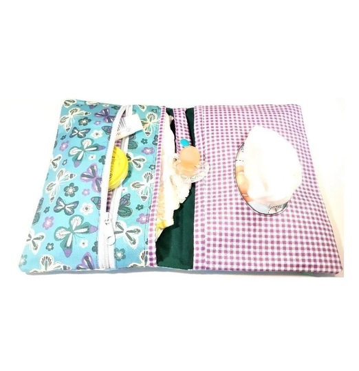 Windeltasche mit Feuchttücherfach Nähanleitung in deutsch und englisch