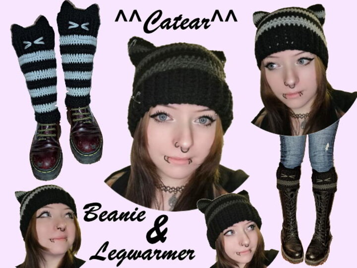 Häkelanleitung * KATZENHAUBE & STULPEN *