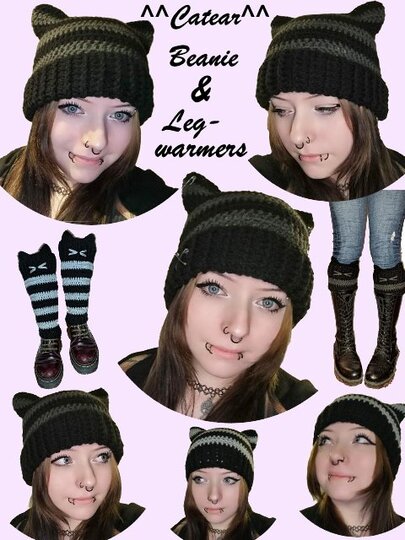 Häkelanleitung * KATZENHAUBE & STULPEN *