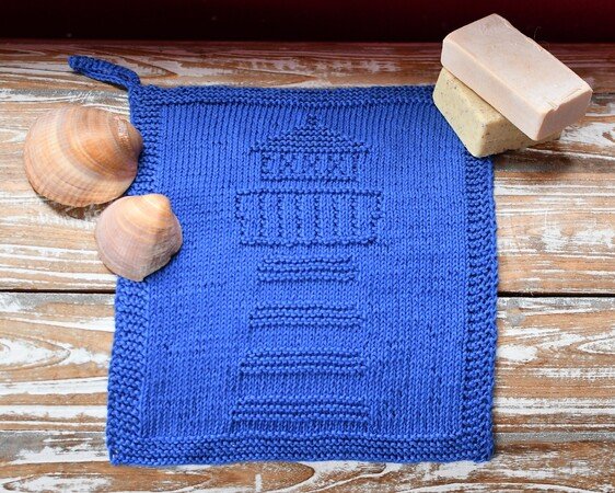Knitting pattern washcloth / dishcloth "Lighthouse" - easy
