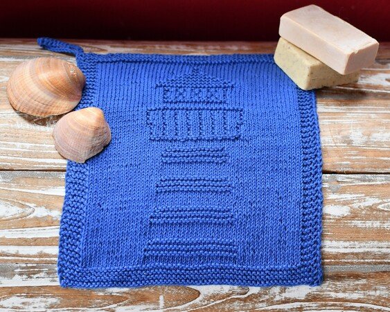 Knitting pattern washcloth / dishcloth "Lighthouse" - easy