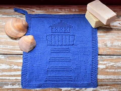 Strickanleitung Waschlappen / Spültuch "Leuchtturm" - ganz einfach