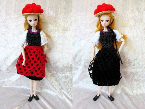 Häkelanleitung Puppenkleid Schwarzwaldmädel