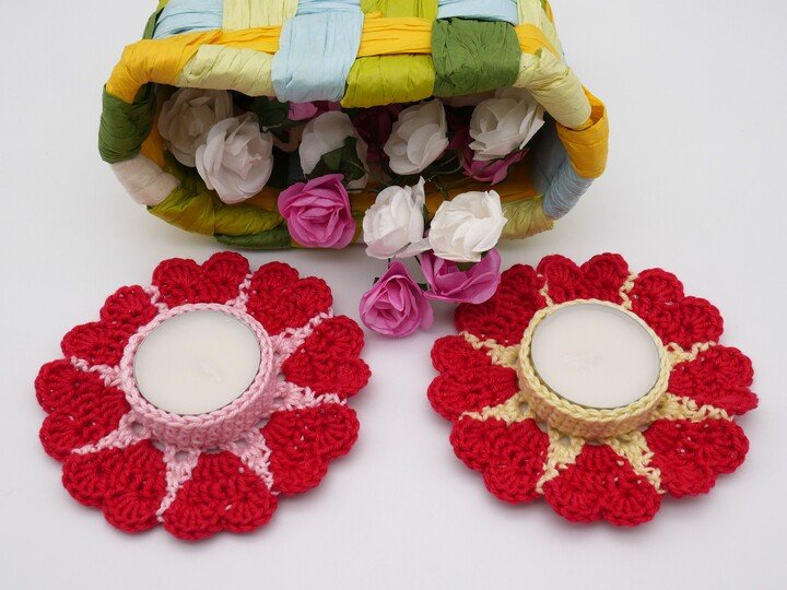 Teelichthalter mit Herzen